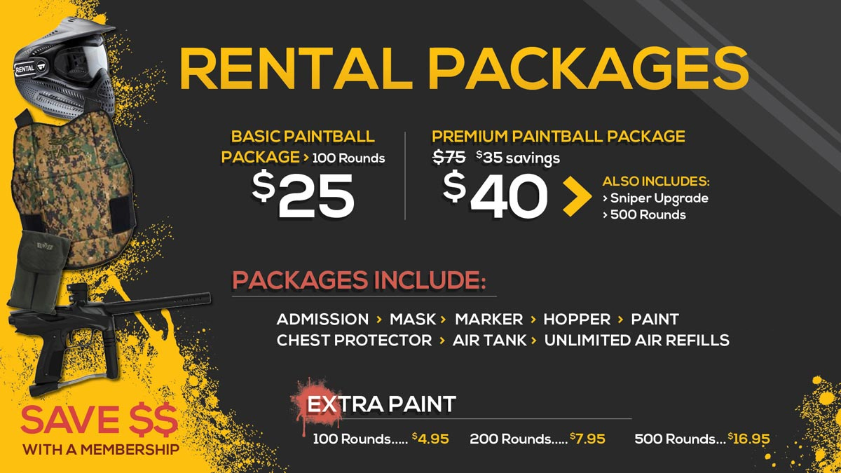 paintball rental packages
