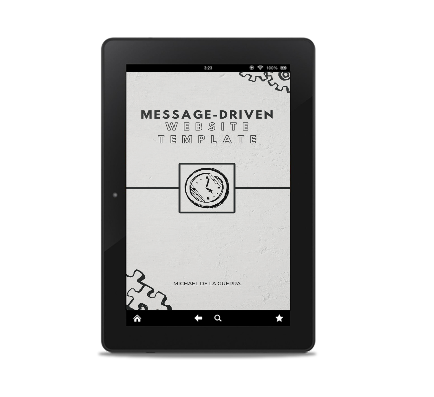 The Message-Driven Website Template displayed on a tablet.