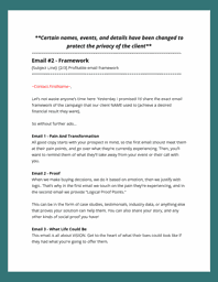 Email copywriting template.