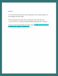 Email copywriting template.