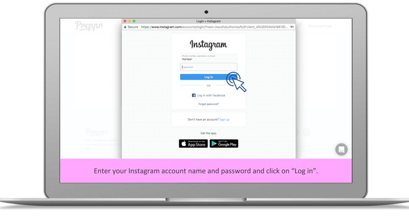 Connect with your Instagram account - Preppr