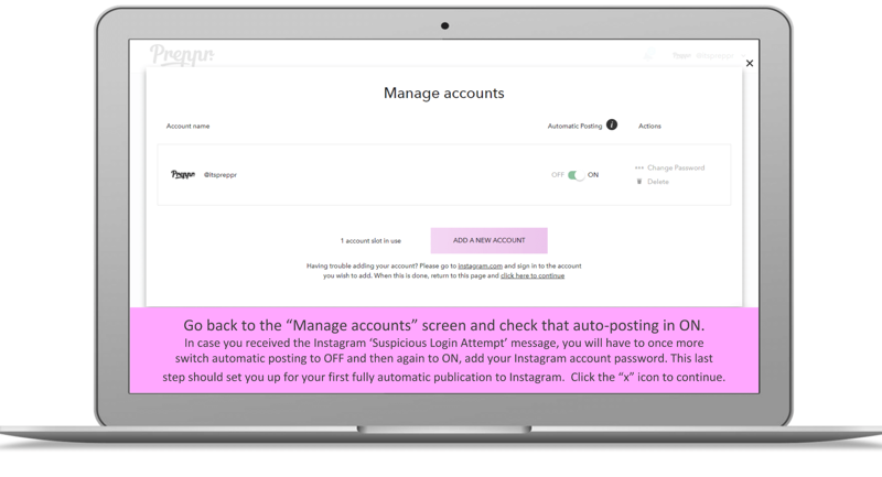 Go back to manage accounts - Preppr