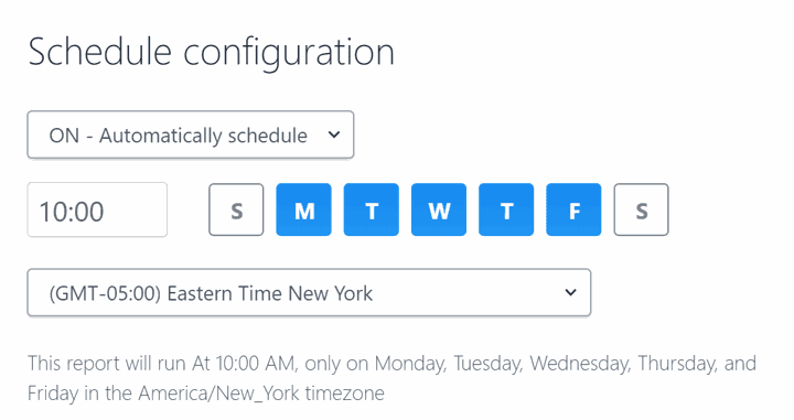 Configure schedule