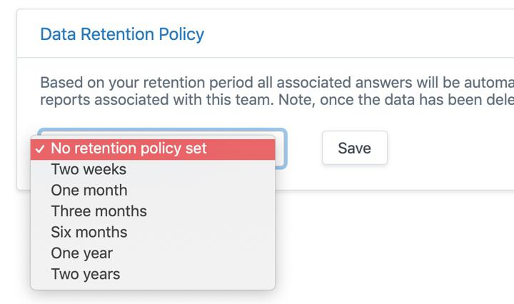 ScrumGenius set custom data retention policy