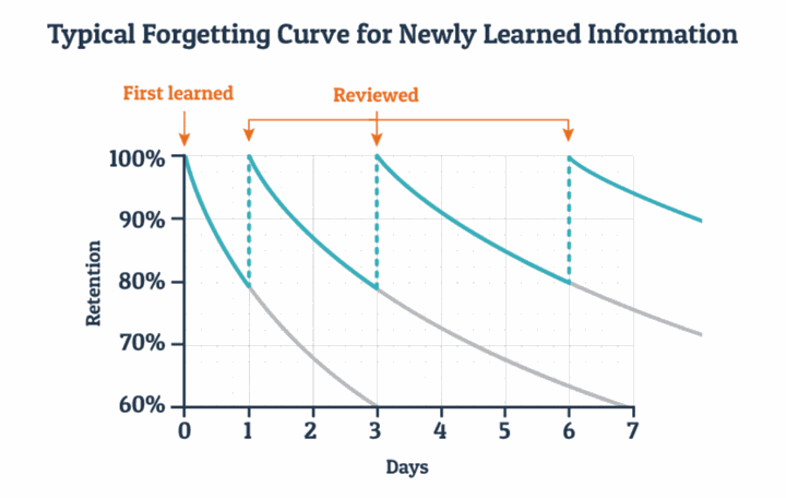 typical learning and forgetting curve
