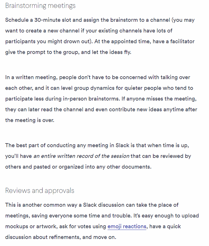 How to Hold Better Meetings With Slack (Mio) - Brainstorming meetings