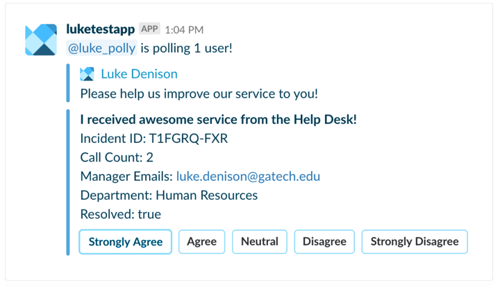 The Polly app for Slack.