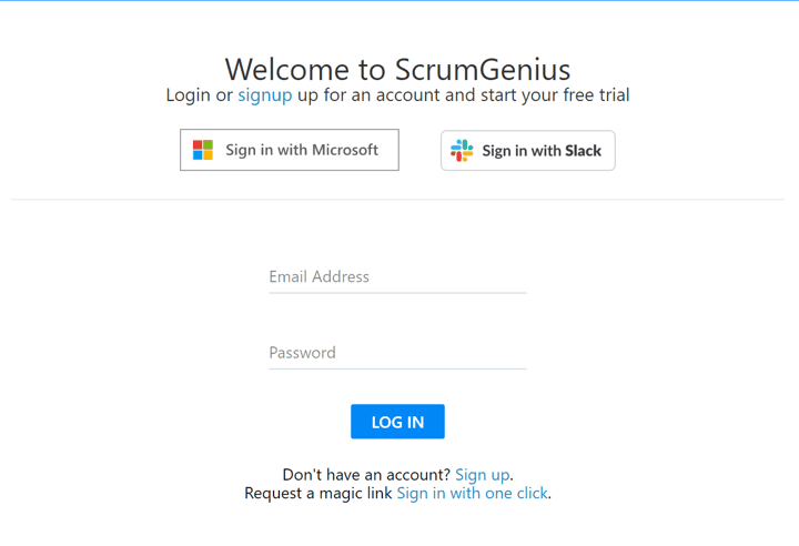 ScrumGenius November Product Updates - slack sso