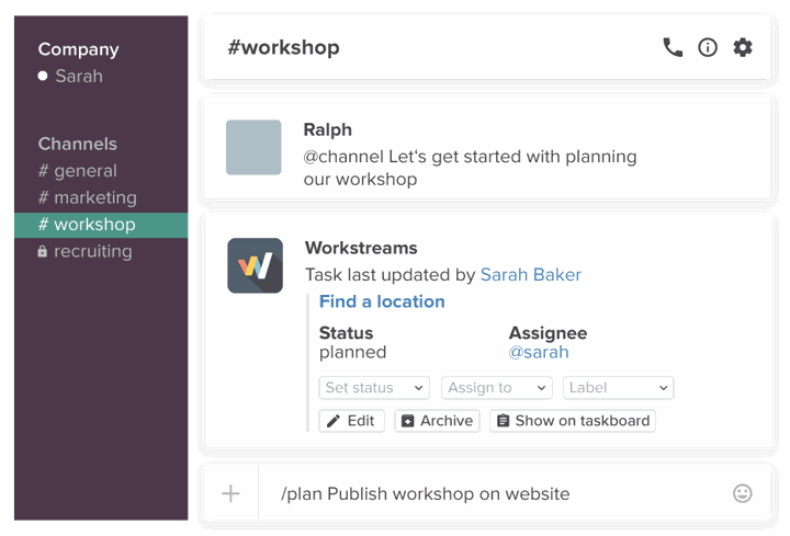 Workstreams for Slack (remote teams)