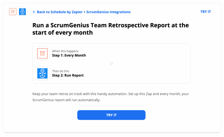 Run a ScrumGenius Team Retrospective Report at the start of every month