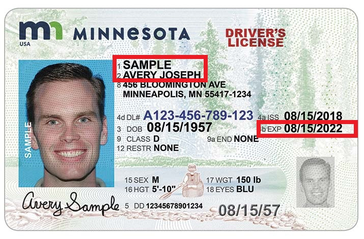 sample drivers license