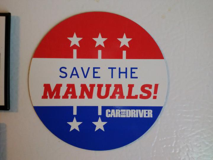 Sticker saying "Save the manuals!"