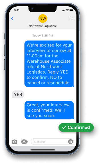 Scheduling and tracking interviews right away while the potential employee is still interested through Team Engine automations