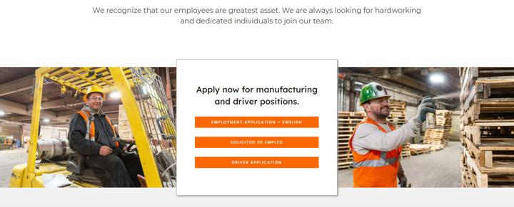 Branded Careers Page Examples - Calco Pallets