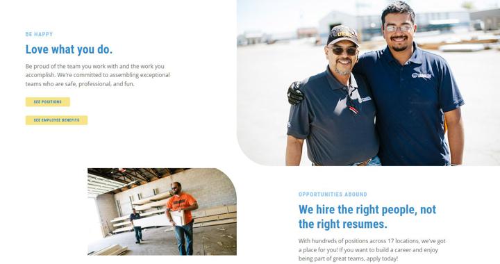 Branded Careers Page Examples - Franklin Building Supply