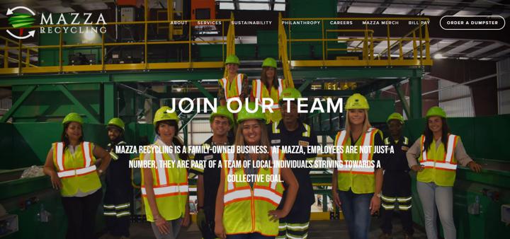 Branded Careers Page Examples - Mazza Recycling