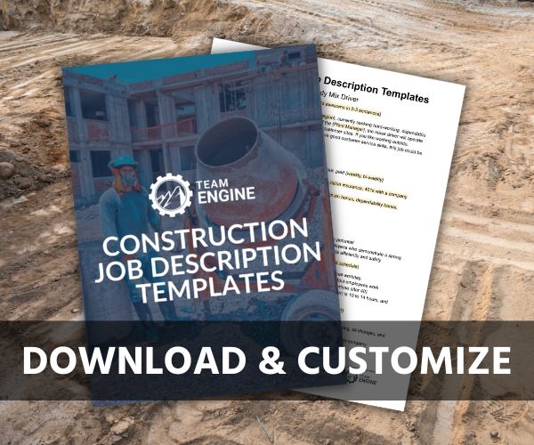 construction job description templates