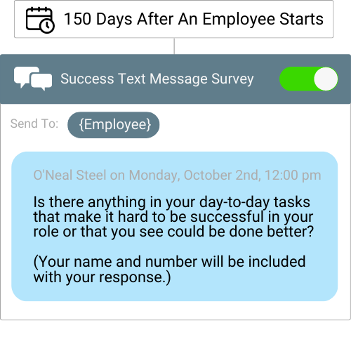 Employee onboarding text message experience