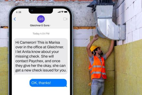 employee texts for plumbers and hvac techs