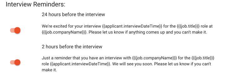 interview reminders