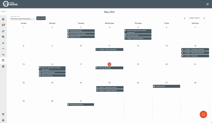 Team Engine Calendar - Full Month View