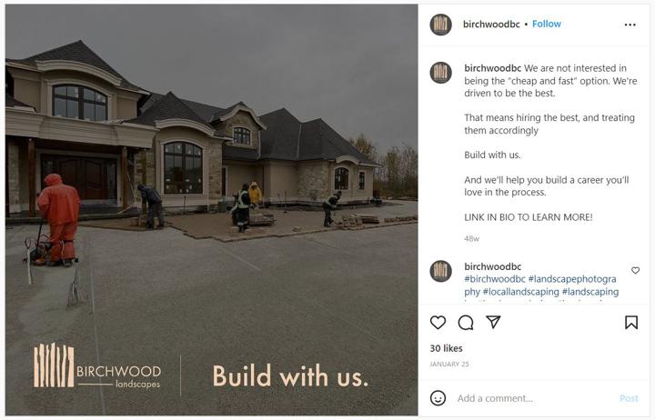 Recruiting Landscapers on Instagram