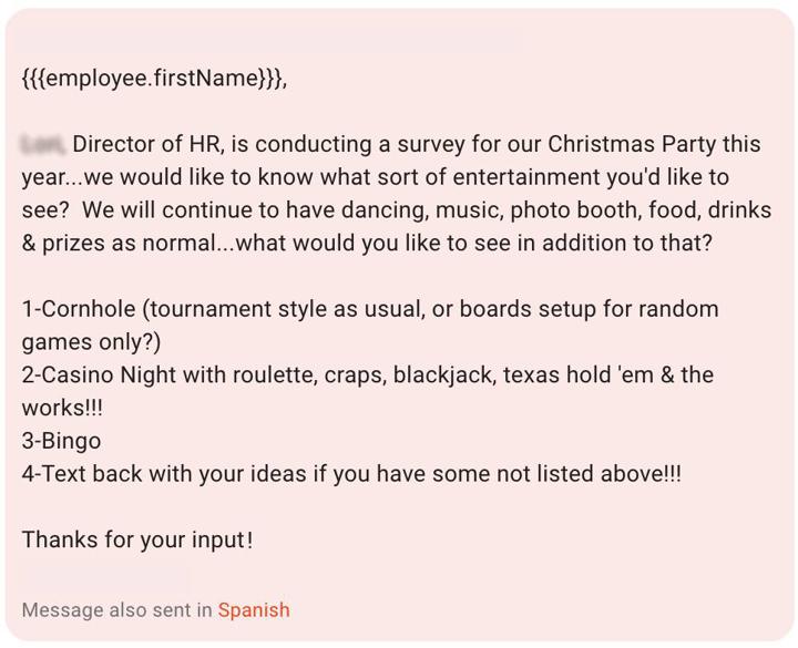 Employee Surveys - Christmas Party