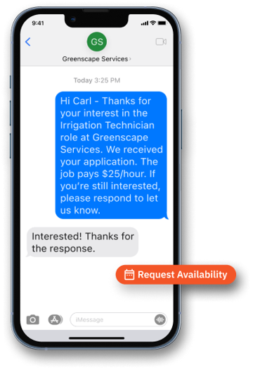 Talent Acquisition with Just a Text Message