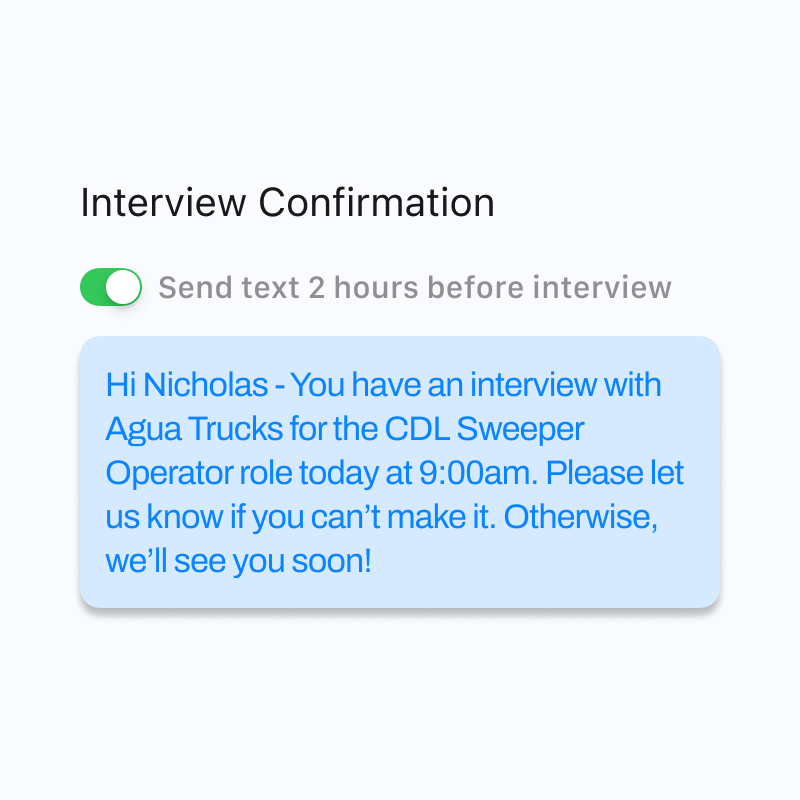 Use Smart Follow-Ups - Interview Confirmation Text