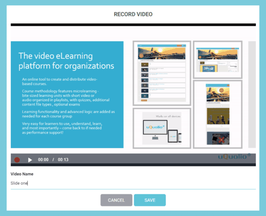 Record video on the software platform