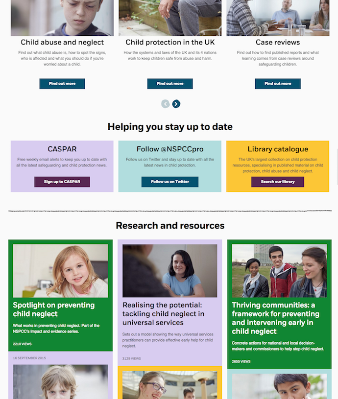 NSPCC cluttered page example