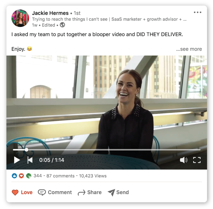 LinkedIn video post