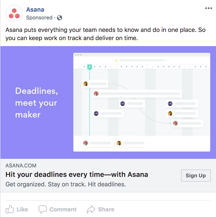 ad example from Asana