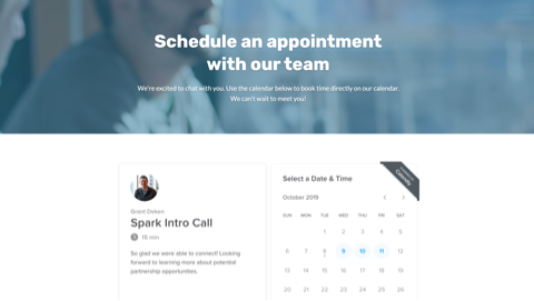 Calendly landing page template