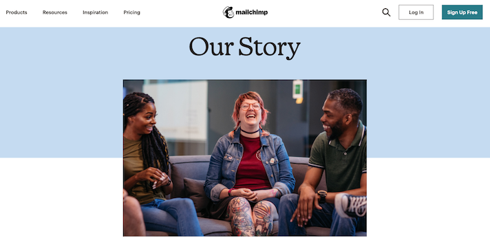 Mailchimp brand story example