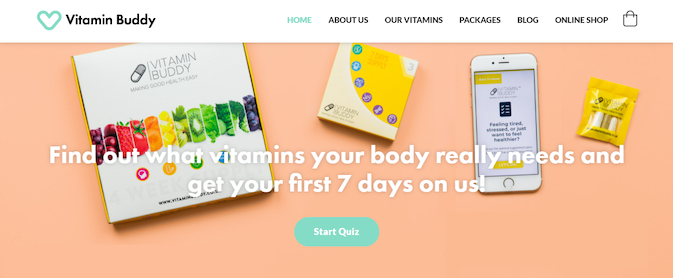 landing page example from Vitamin Buddy