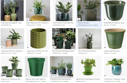 Green plant pot