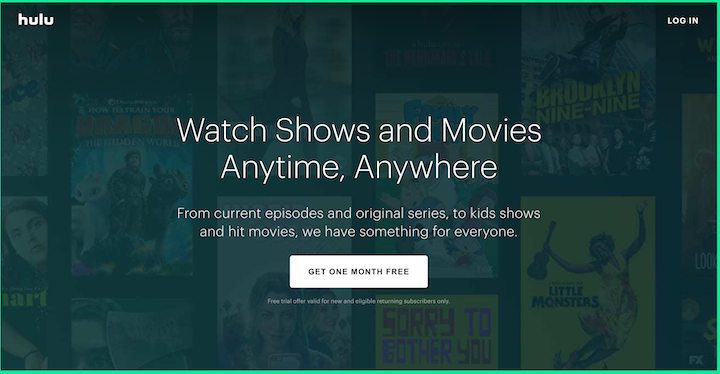 Hulu's free trial offer