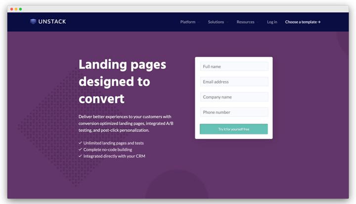 Landing pages