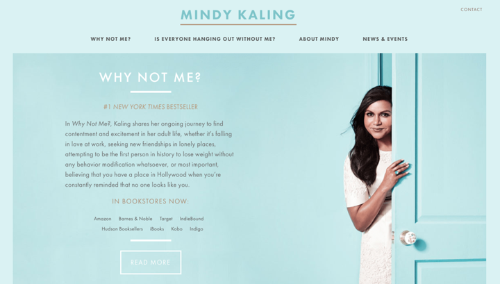 Mindy Kaling website screenshot
