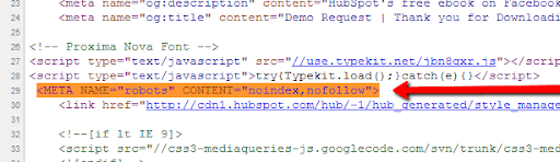 noindex, nofollow robots tag