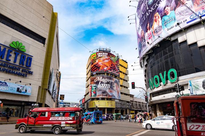 billboards with ads in intersection