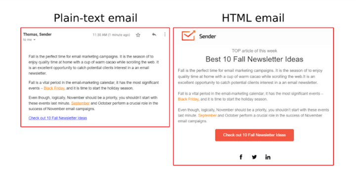 plain text vs html onboarding email