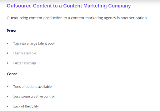 Outsource content to a content marketing company