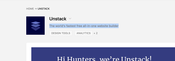 Unstack Marketing CMS Product Hunt