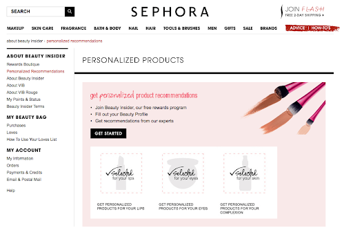 Sephora Personlized Product Recommendations