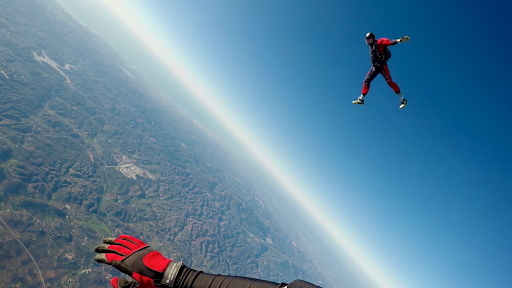 Person sky diving