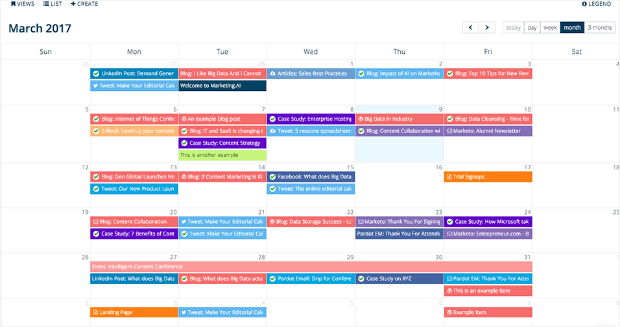 social media content calendar