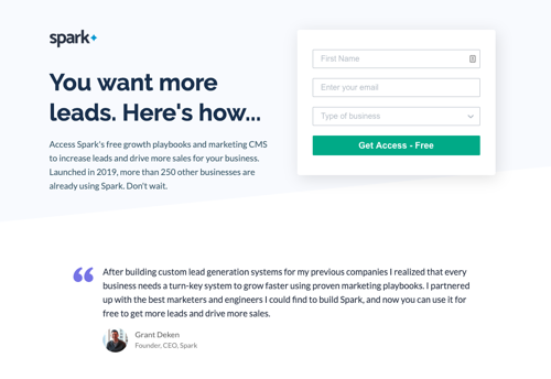 Unstack Landing Pages