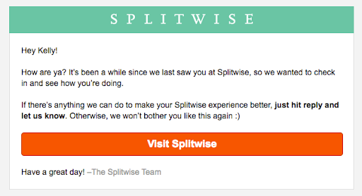 Splitwise email